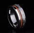 Men 8mm Tungsten Ring Koa Wood Inlay with Laser Pattern Comfort-Fit Wedding Band